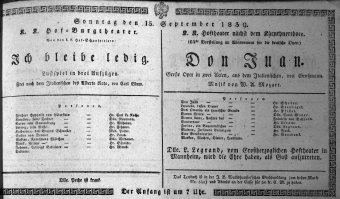 Theaterzettel (Oper und Burgtheater in Wien) 18390915 Seite: 1