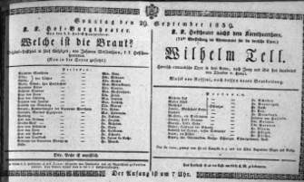 Theaterzettel (Oper und Burgtheater in Wien) 18390929 Seite: 1