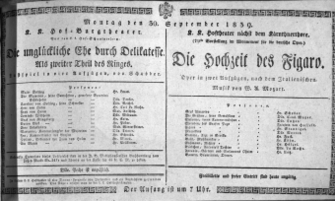 Theaterzettel (Oper und Burgtheater in Wien) 18390930 Seite: 1