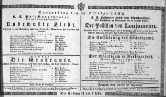 Theaterzettel (Oper und Burgtheater in Wien) 18391010 Seite: 1