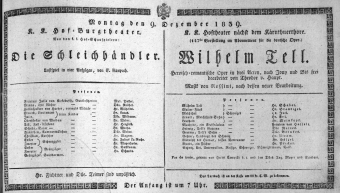 Theaterzettel (Oper und Burgtheater in Wien) 18391209 Seite: 1