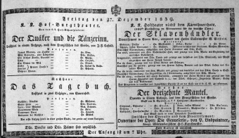 Theaterzettel (Oper und Burgtheater in Wien) 18391227 Seite: 1