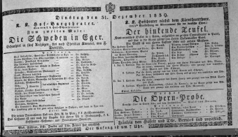 Theaterzettel (Oper und Burgtheater in Wien) 18391231 Seite: 1