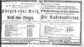 Theaterzettel (Oper und Burgtheater in Wien) 18400204 Seite: 1