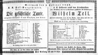 Theaterzettel (Oper und Burgtheater in Wien) 18400205 Seite: 1