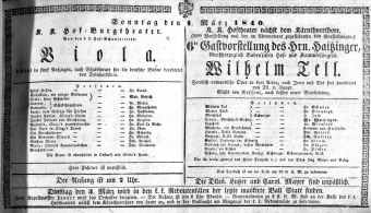 Theaterzettel (Oper und Burgtheater in Wien) 18400301 Seite: 1