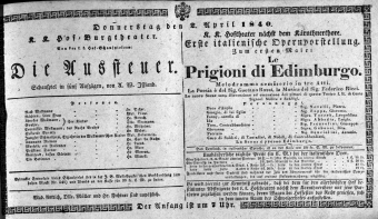 Theaterzettel (Oper und Burgtheater in Wien) 18400402 Seite: 1