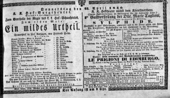 Theaterzettel (Oper und Burgtheater in Wien) 18400423 Seite: 2