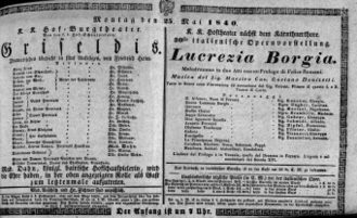 Theaterzettel (Oper und Burgtheater in Wien) 18400525 Seite: 1