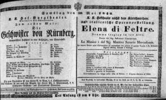 Theaterzettel (Oper und Burgtheater in Wien) 18400530 Seite: 1