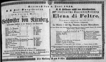 Theaterzettel (Oper und Burgtheater in Wien) 18400603 Seite: 1