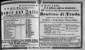 Theaterzettel (Oper und Burgtheater in Wien) 18400604 Seite: 1