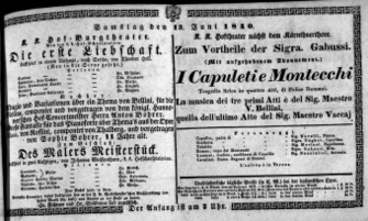 Theaterzettel (Oper und Burgtheater in Wien) 18400613 Seite: 1