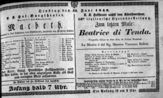 Theaterzettel (Oper und Burgtheater in Wien) 18400623 Seite: 1