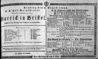 Theaterzettel (Oper und Burgtheater in Wien) 18400804 Seite: 1