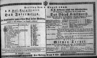 Theaterzettel (Oper und Burgtheater in Wien) 18400807 Seite: 1