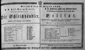 Theaterzettel (Oper und Burgtheater in Wien) 18400812 Seite: 1