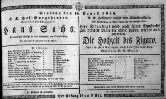 Theaterzettel (Oper und Burgtheater in Wien) 18400818 Seite: 1