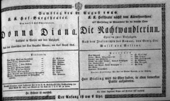Theaterzettel (Oper und Burgtheater in Wien) 18400822 Seite: 1