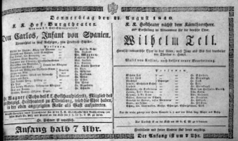 Theaterzettel (Oper und Burgtheater in Wien) 18400827 Seite: 1