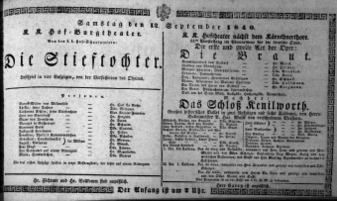 Theaterzettel (Oper und Burgtheater in Wien) 18400912 Seite: 1