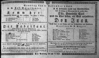 Theaterzettel (Oper und Burgtheater in Wien) 18401101 Seite: 1