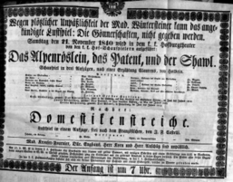 Theaterzettel (Oper und Burgtheater in Wien) 18401121 Seite: 2