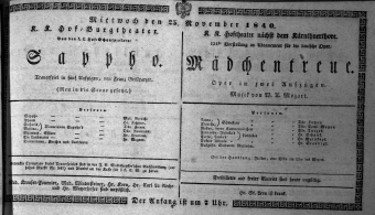 Theaterzettel (Oper und Burgtheater in Wien) 18401125 Seite: 1