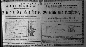 Theaterzettel (Oper und Burgtheater in Wien) 18401204 Seite: 1