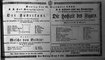 Theaterzettel (Oper und Burgtheater in Wien) 18401221 Seite: 1