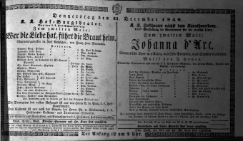 Theaterzettel (Oper und Burgtheater in Wien) 18401231 Seite: 1