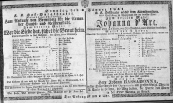 Theaterzettel (Oper und Burgtheater in Wien) 18410103 Seite: 1