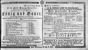 Theaterzettel (Oper und Burgtheater in Wien) 18410305 Seite: 1