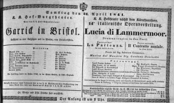 Theaterzettel (Oper und Burgtheater in Wien) 18410424 Seite: 1