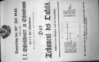 Theaterzettel (Oper und Burgtheater in Wien) 18410722 Seite: 1
