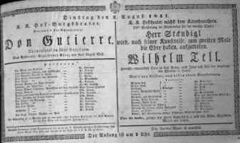 Theaterzettel (Oper und Burgtheater in Wien) 18410803 Seite: 1