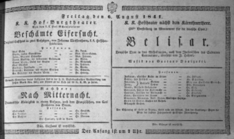 Theaterzettel (Oper und Burgtheater in Wien) 18410806 Seite: 1
