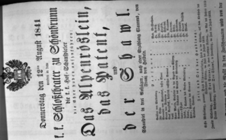 Theaterzettel (Oper und Burgtheater in Wien) 18410812 Seite: 1