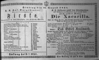 Theaterzettel (Oper und Burgtheater in Wien) 18410817 Seite: 1