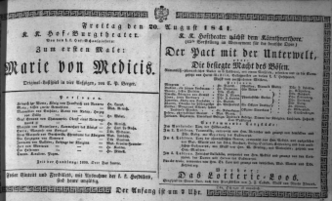 Theaterzettel (Oper und Burgtheater in Wien) 18410820 Seite: 1