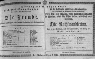Theaterzettel (Oper und Burgtheater in Wien) 18410824 Seite: 1