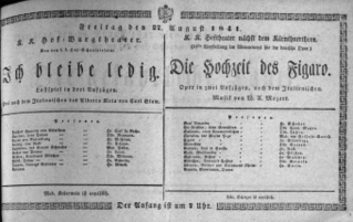 Theaterzettel (Oper und Burgtheater in Wien) 18410827 Seite: 1
