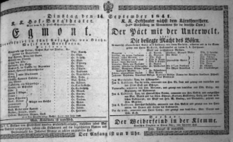 Theaterzettel (Oper und Burgtheater in Wien) 18410914 Seite: 1