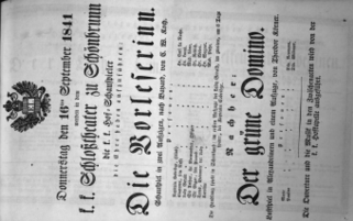 Theaterzettel (Oper und Burgtheater in Wien) 18410916 Seite: 1