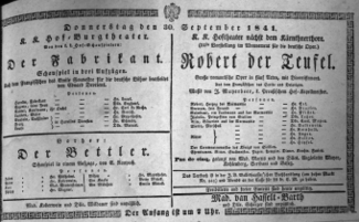 Theaterzettel (Oper und Burgtheater in Wien) 18410930 Seite: 2