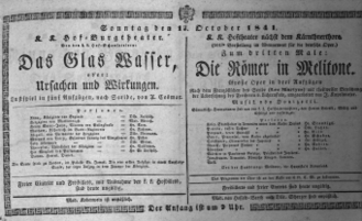 Theaterzettel (Oper und Burgtheater in Wien) 18411017 Seite: 1
