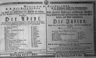 Theaterzettel (Oper und Burgtheater in Wien) 18411018 Seite: 1