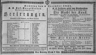 Theaterzettel (Oper und Burgtheater in Wien) 18411204 Seite: 1