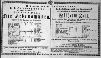 Theaterzettel (Oper und Burgtheater in Wien) 18411215 Seite: 1