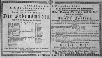 Theaterzettel (Oper und Burgtheater in Wien) 18411216 Seite: 1